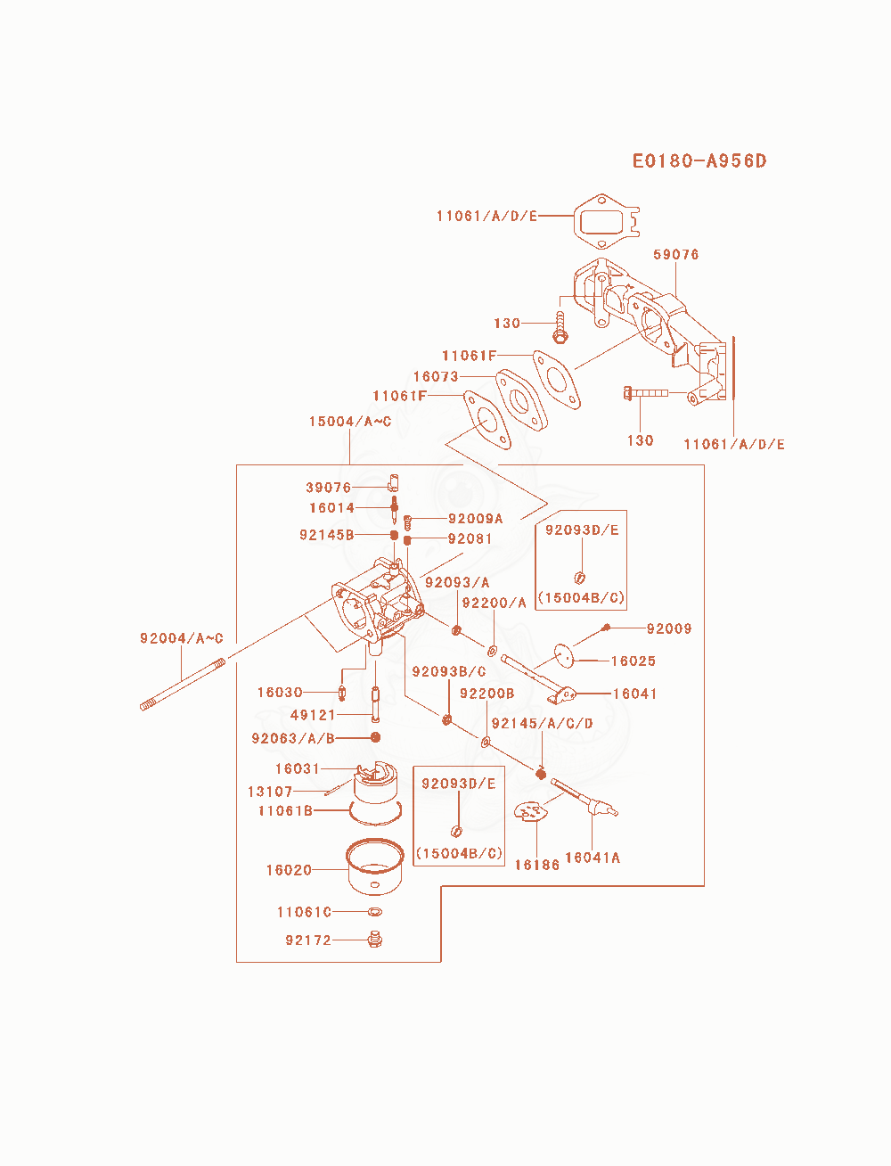 Exploded parts diagram of the Carburetor of a Kawasaki FS481V-AS19 engine, with numbered balloons