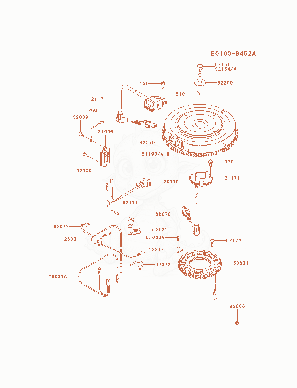 Exploded parts diagram of the Electric-Equipment of a Kawasaki FS730V-BS04 engine, with numbered balloons