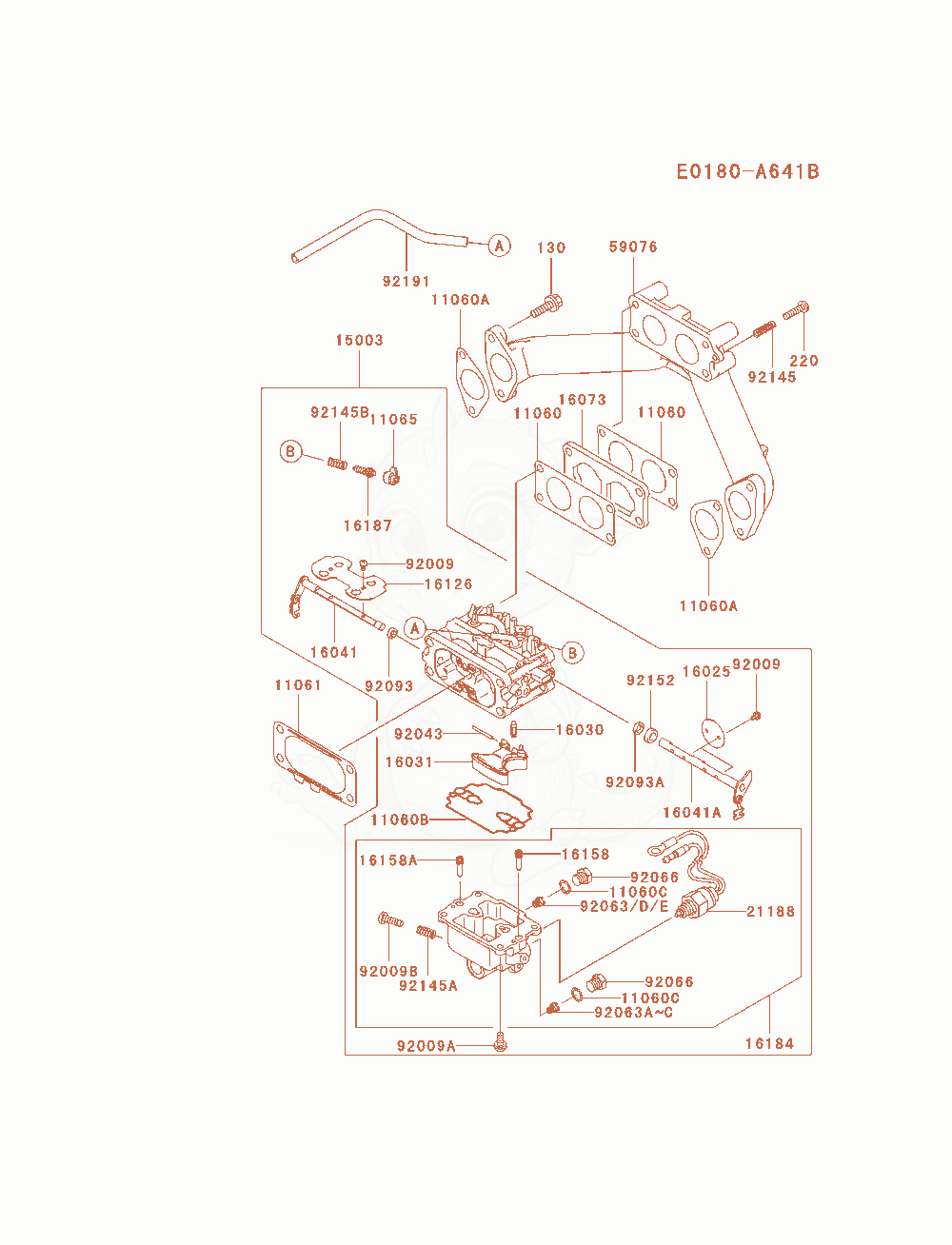 Exploded parts diagram of the Carburetor of a Kawasaki FH721D-CS08 engine, with numbered balloons