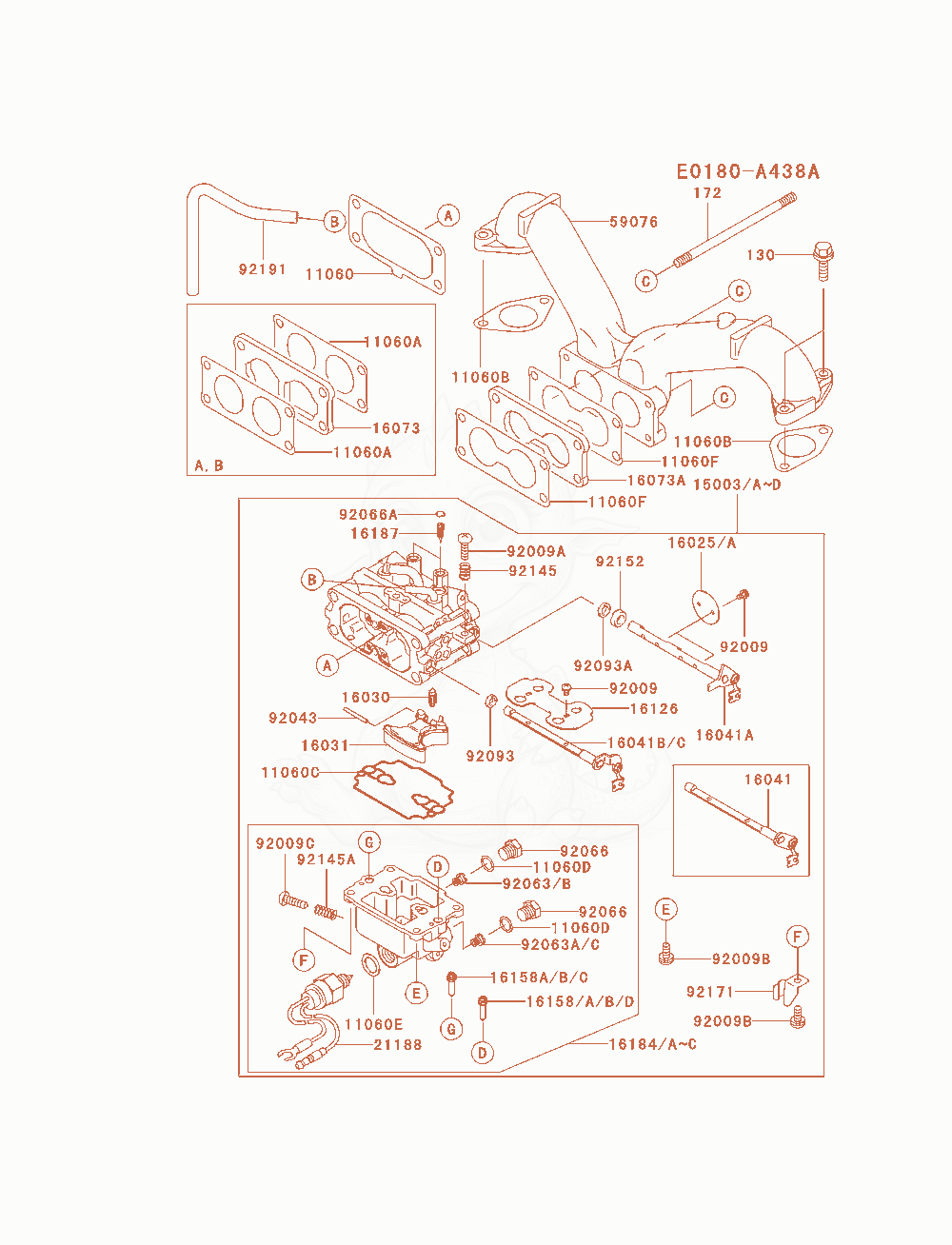 Exploded parts diagram of the Carburetor of a Kawasaki FH680V-AS09 engine, with numbered balloons
