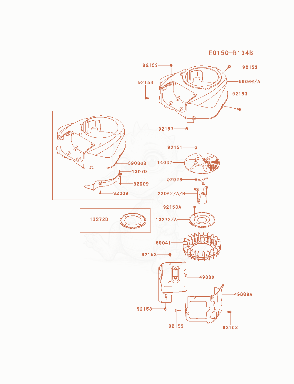 Exploded parts diagram of the Cooling-Equipment of a Kawasaki FR730V-AS12 engine, with numbered balloons