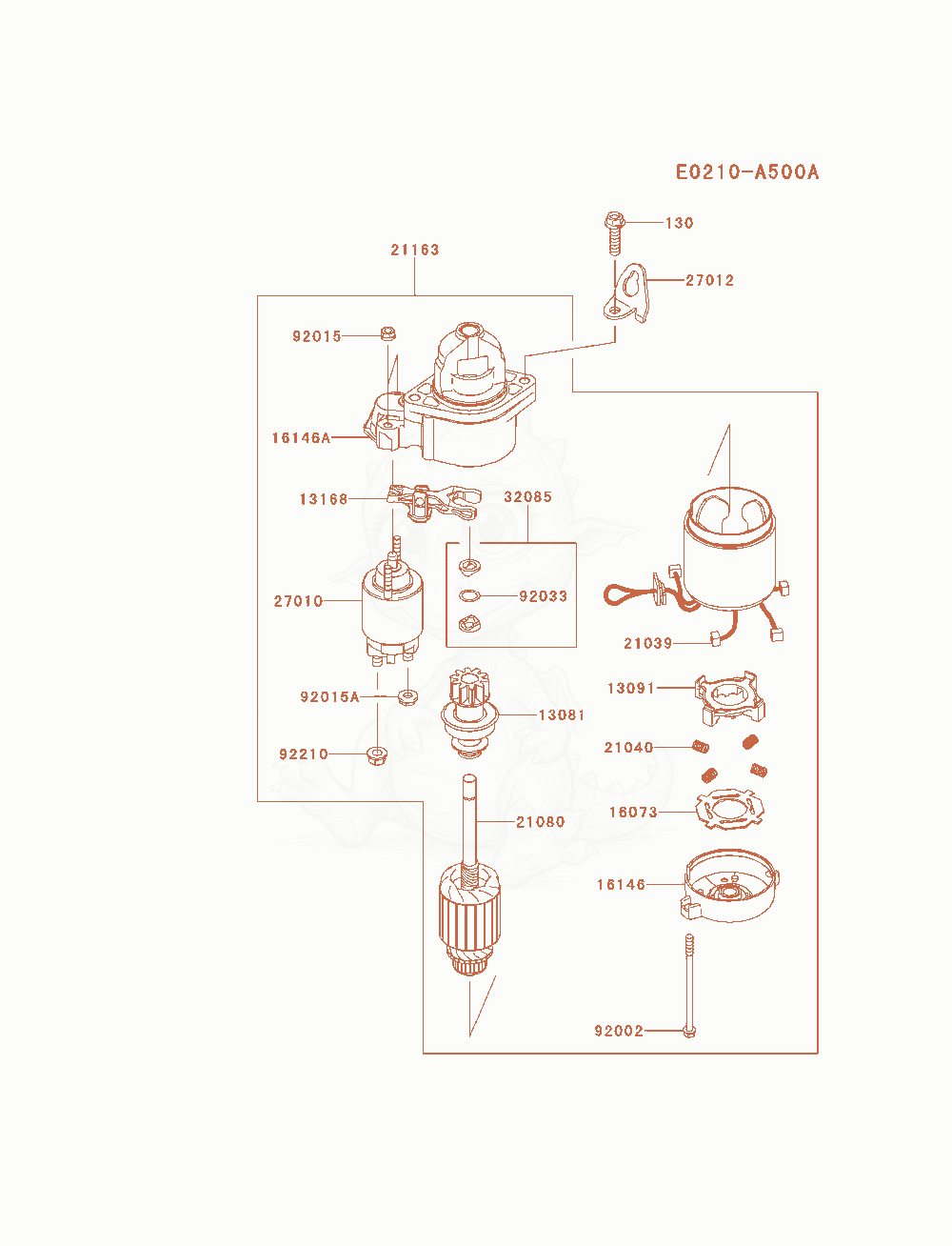 Exploded parts diagram of the Starter of a Kawasaki FX541V-AS00 engine, with numbered balloons