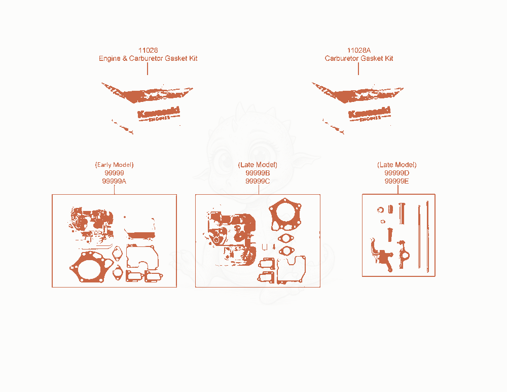 Exploded parts diagram of the Kits Gasket / Cylinder Head of a Kawasaki FX921V-AS00 engine, with numbered balloons