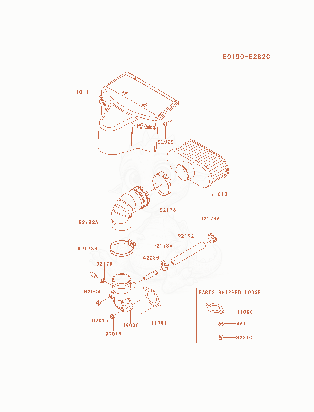 Exploded parts diagram of the Air-Filter / Muffler of a Kawasaki FR691V-AS24 engine, with numbered balloons