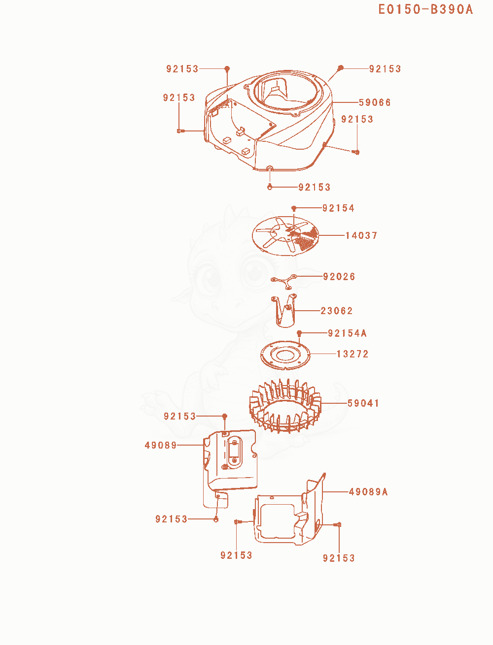 Exploded parts diagram of the Cooling-Equipment of a Kawasaki FR730V-AS21 engine, with numbered balloons