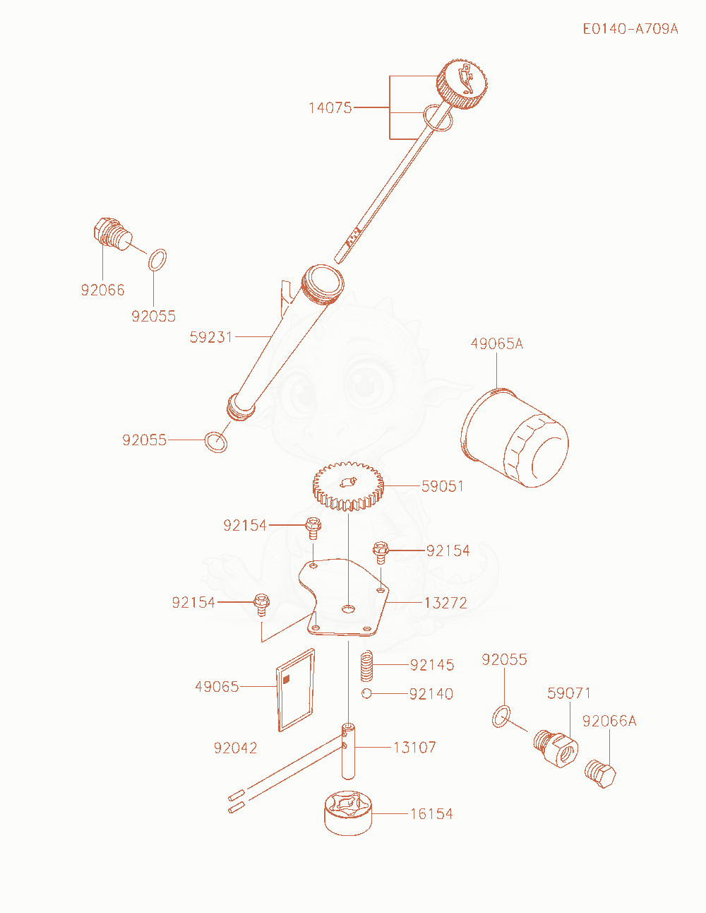 Exploded parts diagram of the Lubrication-Equipment of a Kawasaki FX801V-NS08 engine, with numbered balloons