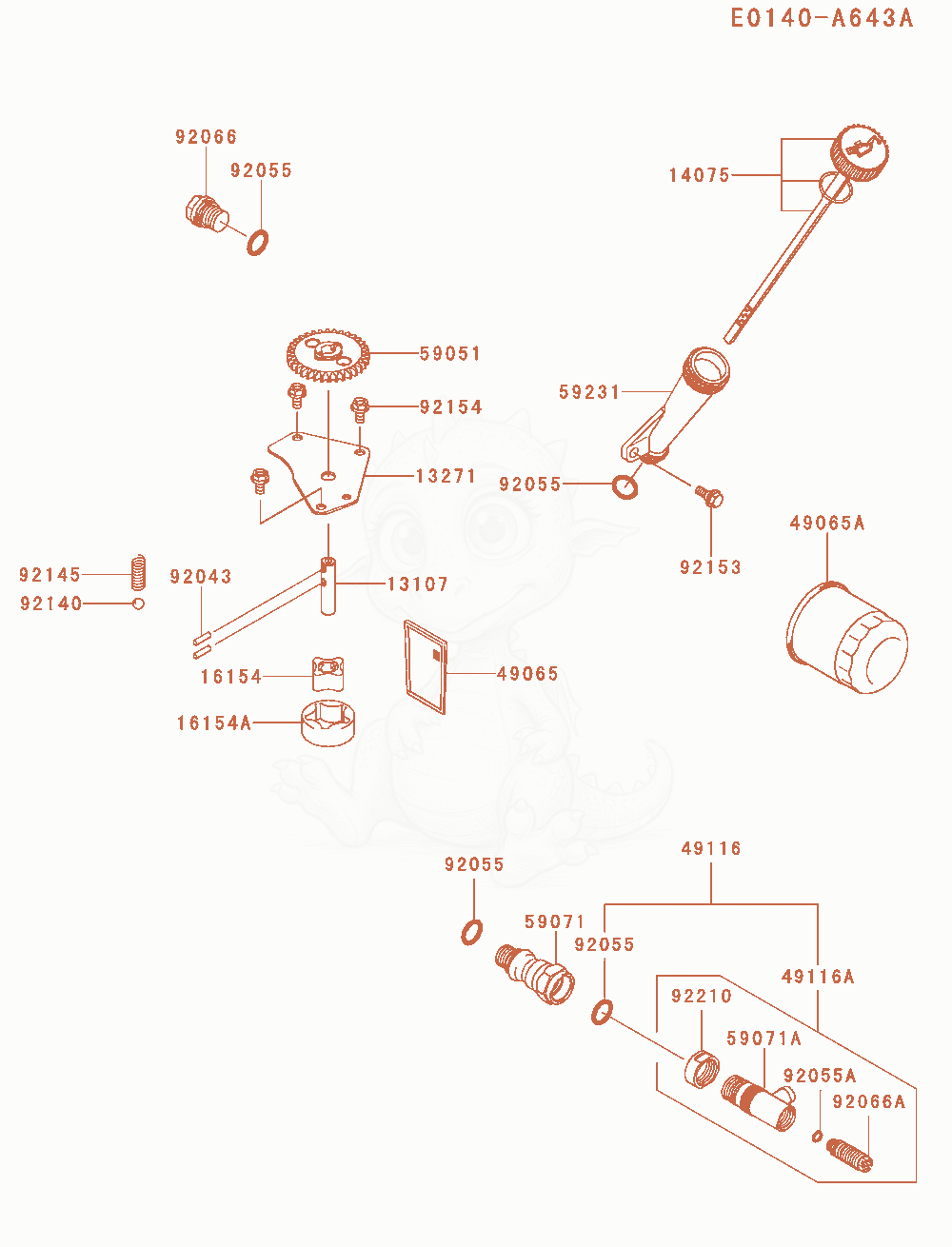 Exploded parts diagram of the Lubrication-Equipment of a Kawasaki FXT00V-AS27 engine, with numbered balloons