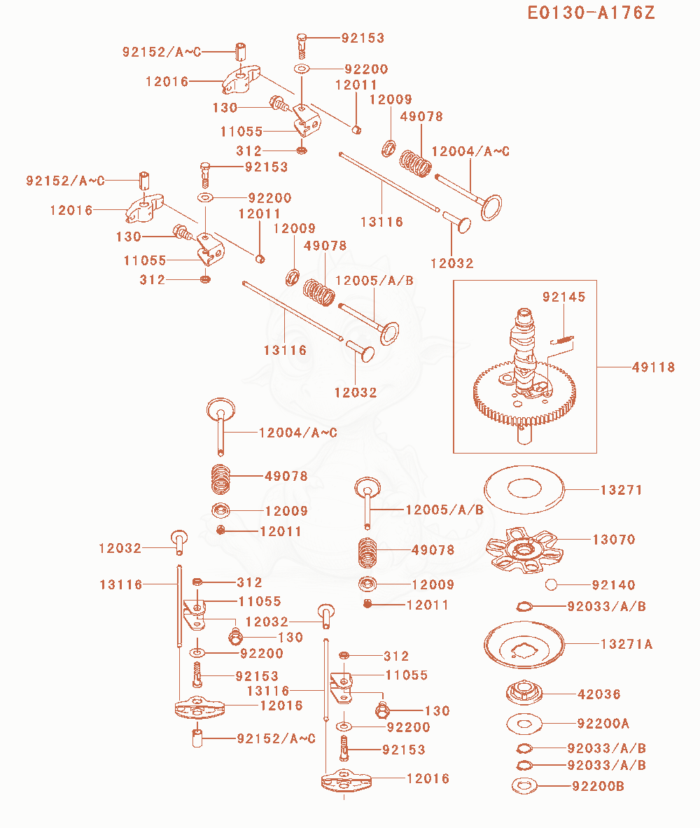 Exploded parts diagram of the Valve / Camshaft of a Kawasaki FX651V-CS08 engine, with numbered balloons