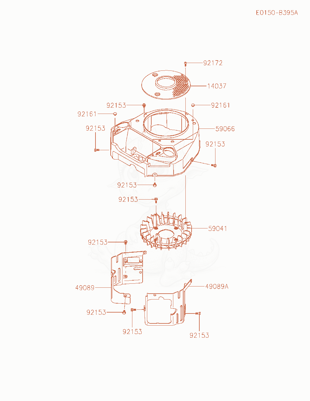 Exploded parts diagram of the Cooling-Equipment of a Kawasaki FS541V-FS21 engine, with numbered balloons