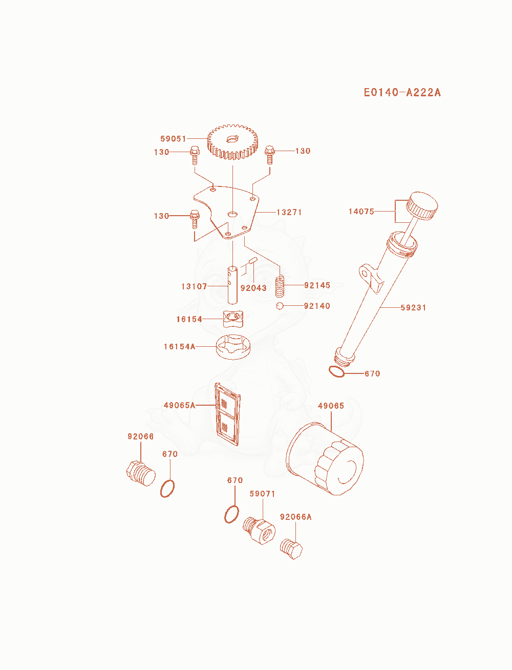 Exploded parts diagram of the Lubrication-Equipment of a Kawasaki FH680V-AS24 engine, with numbered balloons