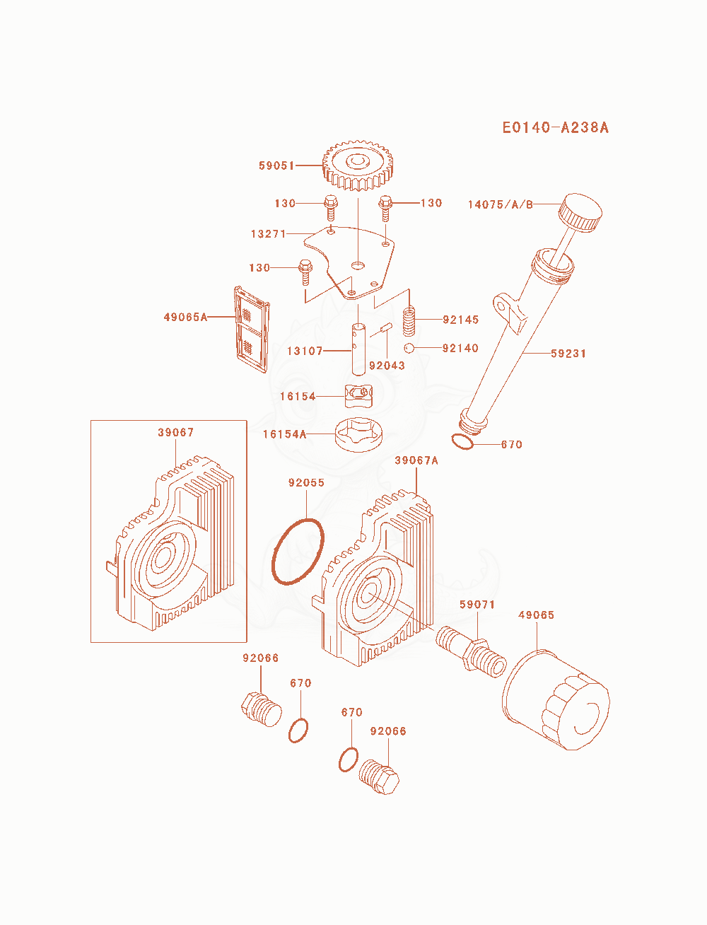 Despiece del Lubrication-Equipment de un motor Kawasaki FH721V-AS11, con globos numerados