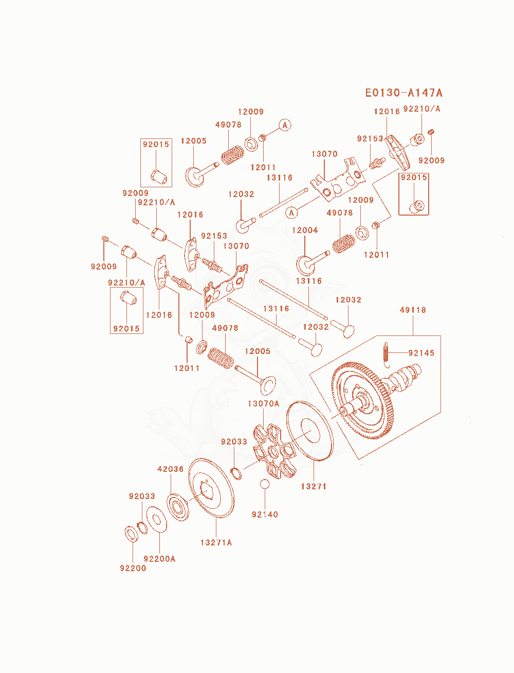 Exploded parts diagram of the Valve / Camshaft of a Kawasaki FH770D-AS01 engine, with numbered balloons