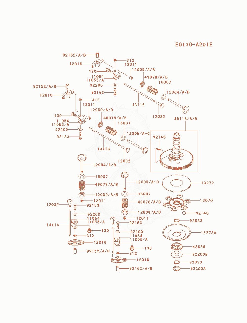 Exploded parts diagram of the Valve / Camshaft of a Kawasaki FX850V-AS00 engine, with numbered balloons