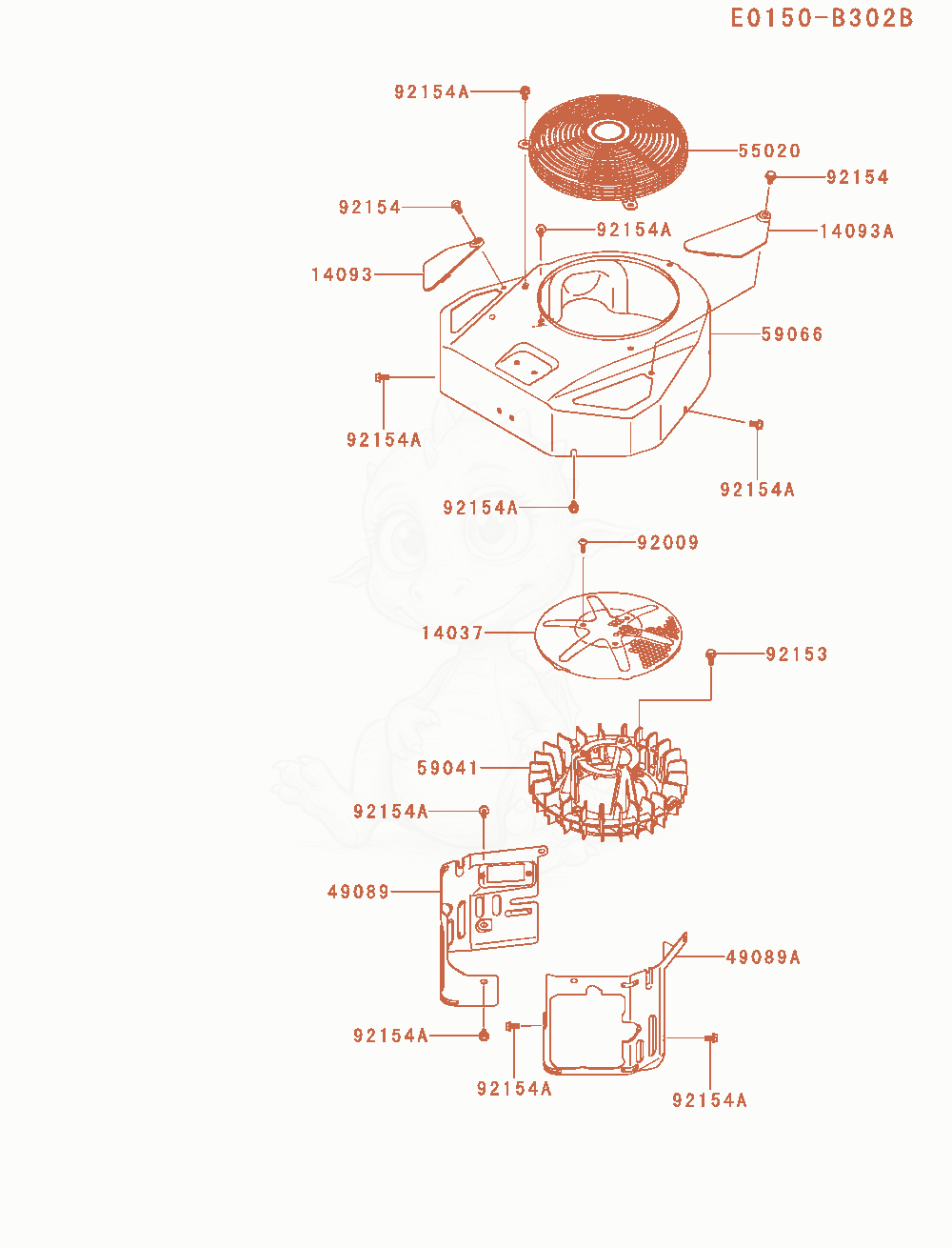 Exploded parts diagram of the Cooling-Equipment of a Kawasaki FX541V-AS07 engine, with numbered balloons