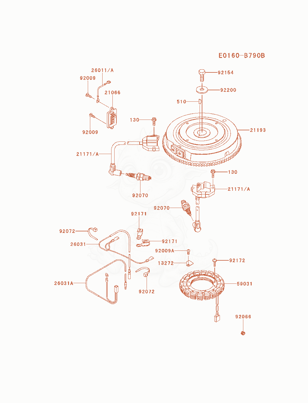 Exploded parts diagram of the Electric-Equipment of a Kawasaki FR651V-AS31 engine, with numbered balloons