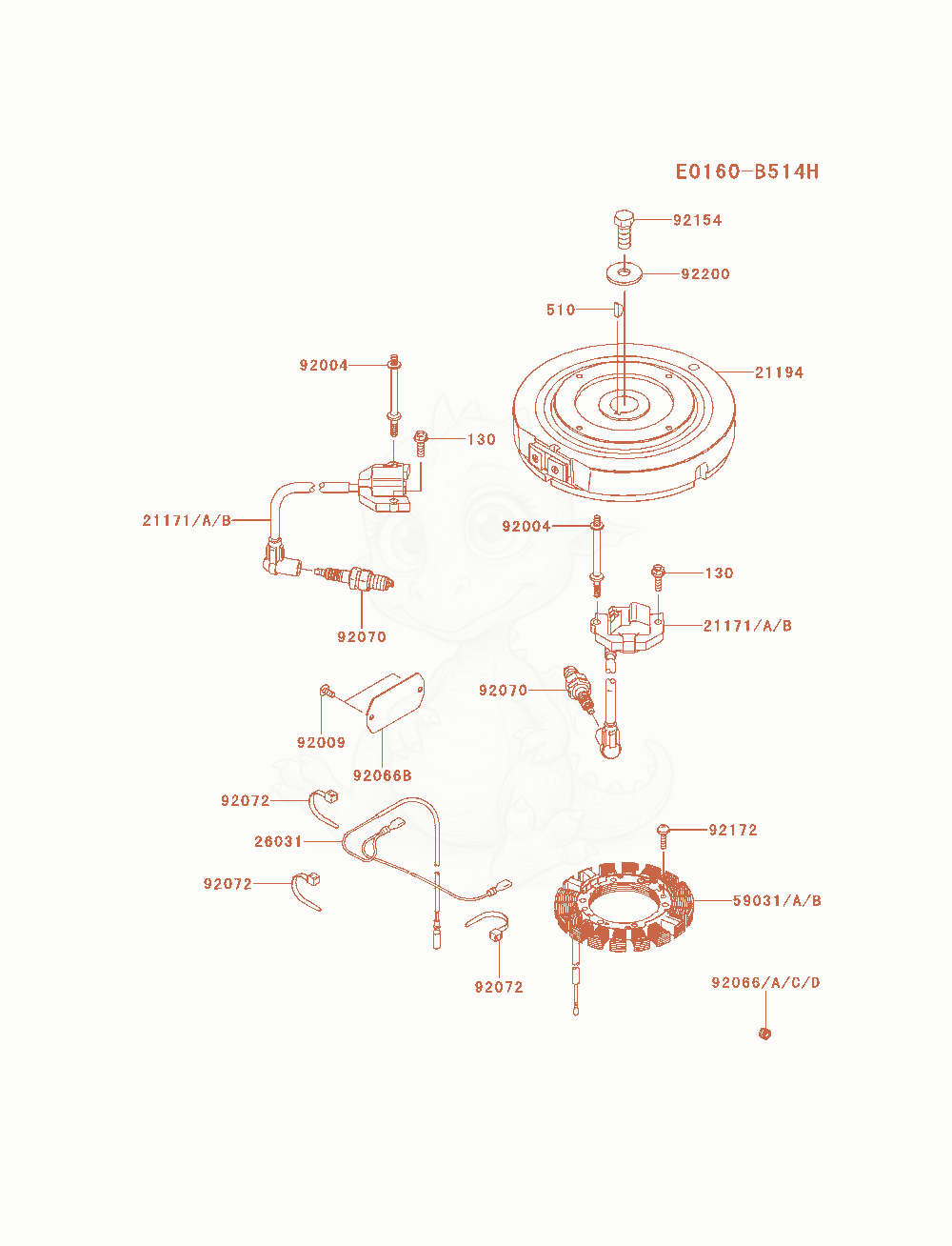 Exploded parts diagram of the Electric-Equipment of a Kawasaki FS600V-AS13 engine, with numbered balloons