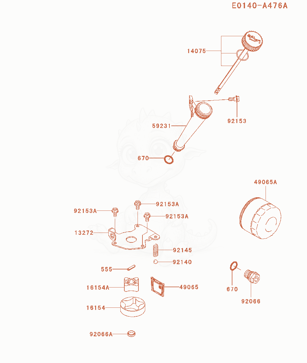 Exploded parts diagram of the Lubrication-Equipment of a Kawasaki FX651V-AS04 engine, with numbered balloons