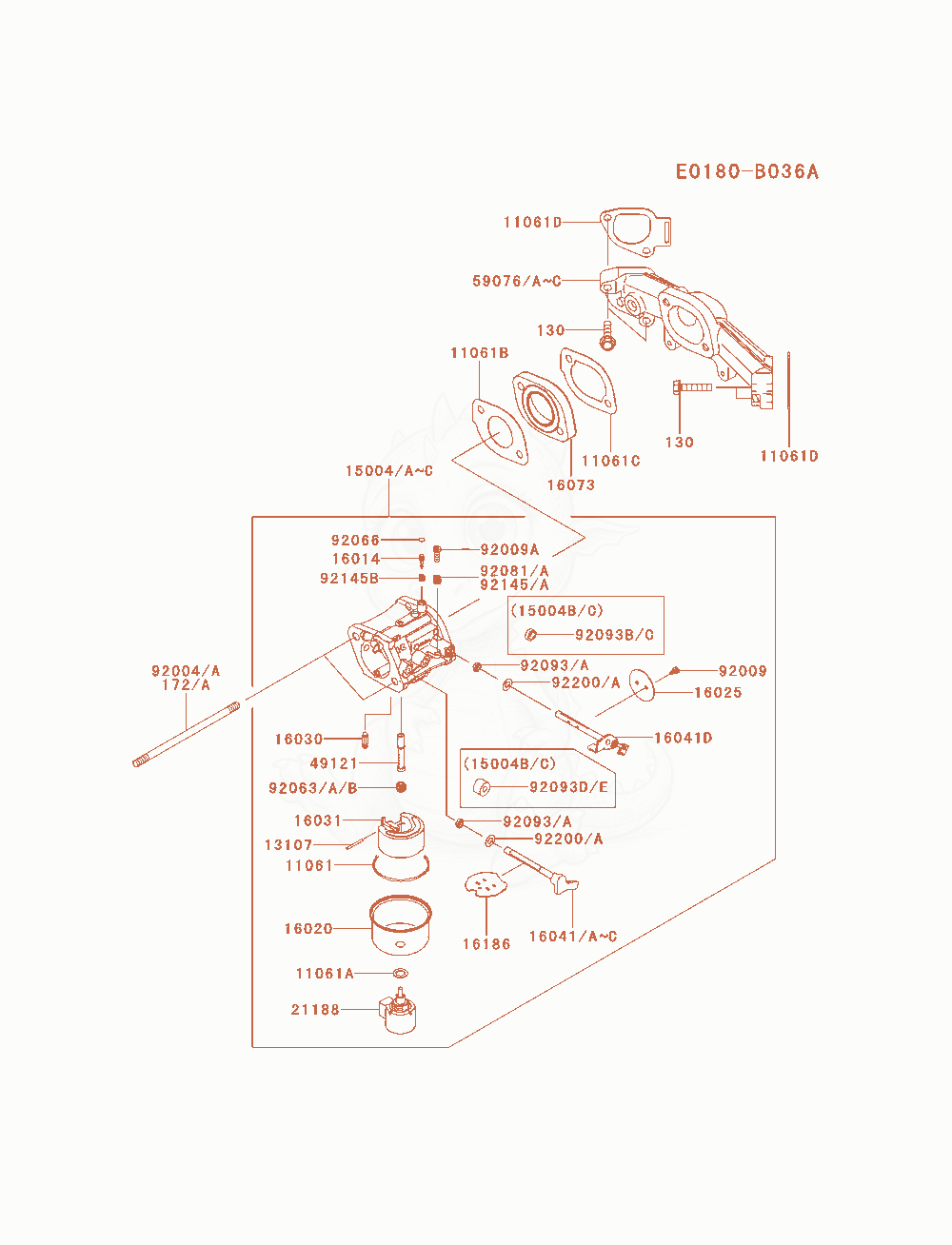 Exploded parts diagram of the Carburetor of a Kawasaki FR730V-AS09 engine, with numbered balloons