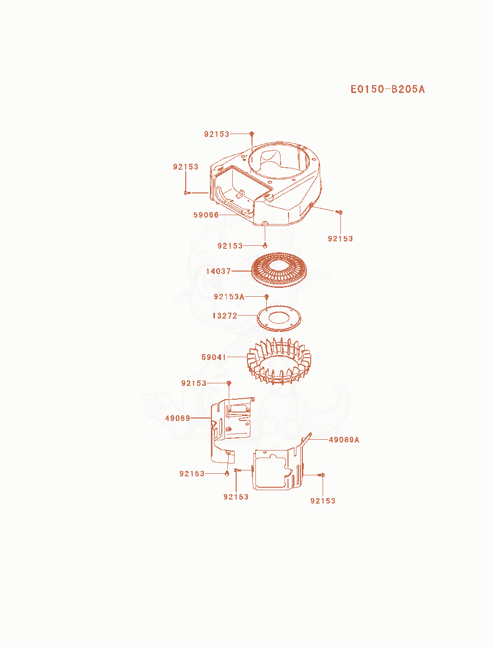 Exploded parts diagram of the Cooling-Equipment of a Kawasaki FS600V-AS03 engine, with numbered balloons