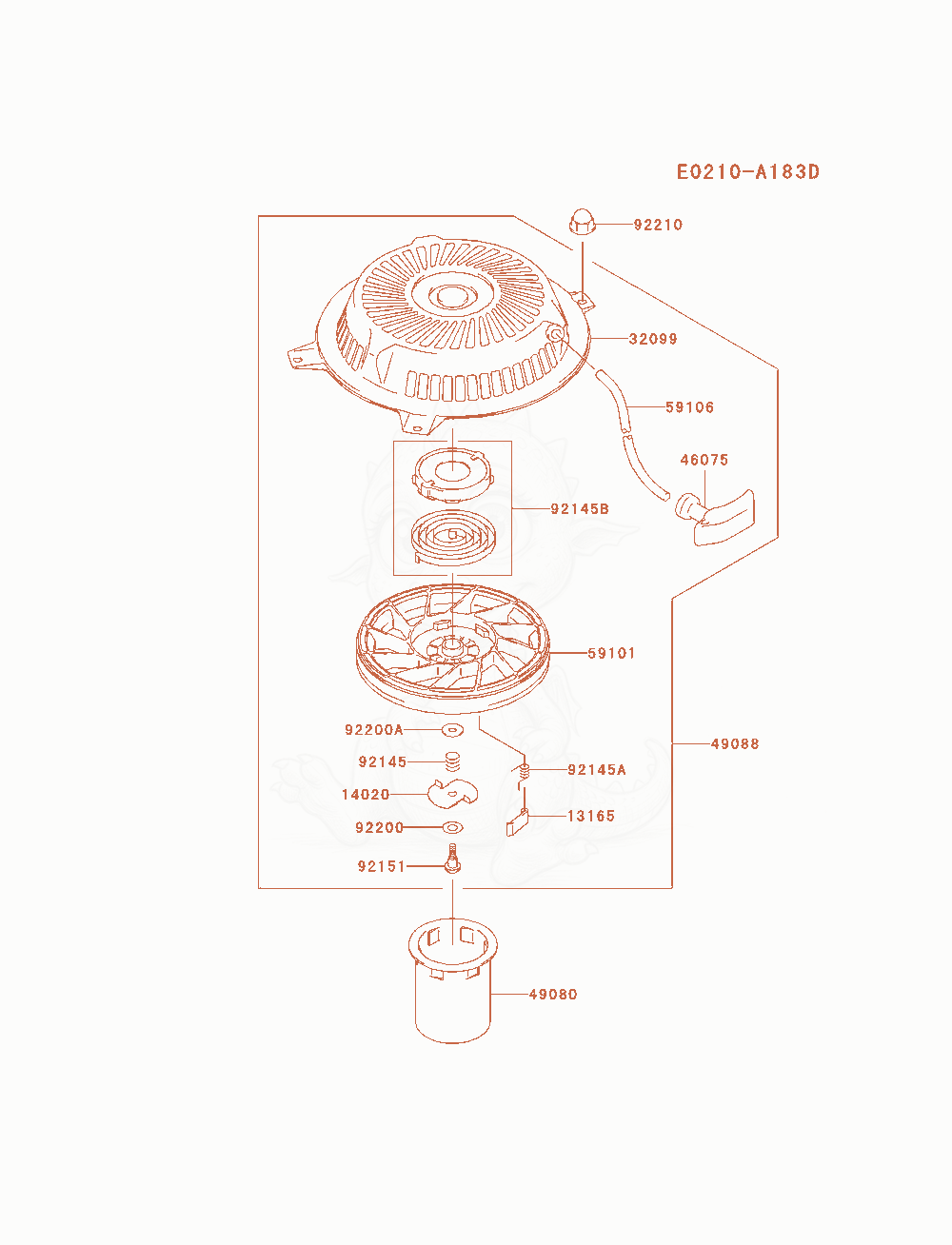 Exploded parts diagram of the Starter of a Kawasaki FH580V-AS34 engine, with numbered balloons