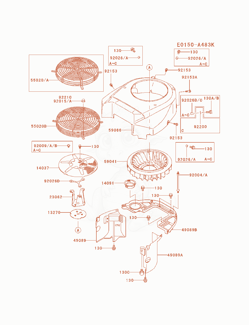 Exploded parts diagram of the Cooling-Equipment of a Kawasaki FH680V-AS07 engine, with numbered balloons