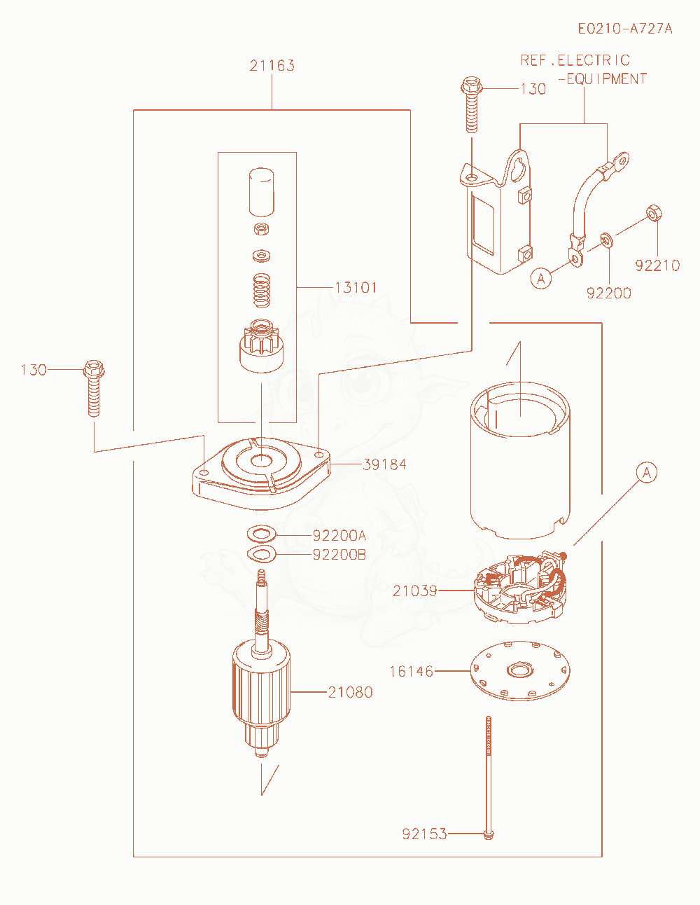 Exploded parts diagram of the Starter of a Kawasaki FX651V-BS12 engine, with numbered balloons