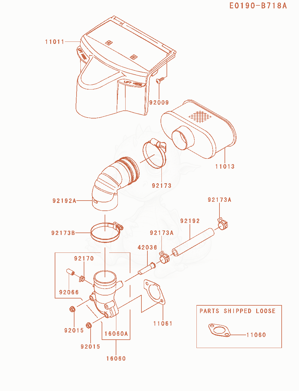 Exploded parts diagram of the Air-Filter / Muffler of a Kawasaki FR691V-AS29 engine, with numbered balloons