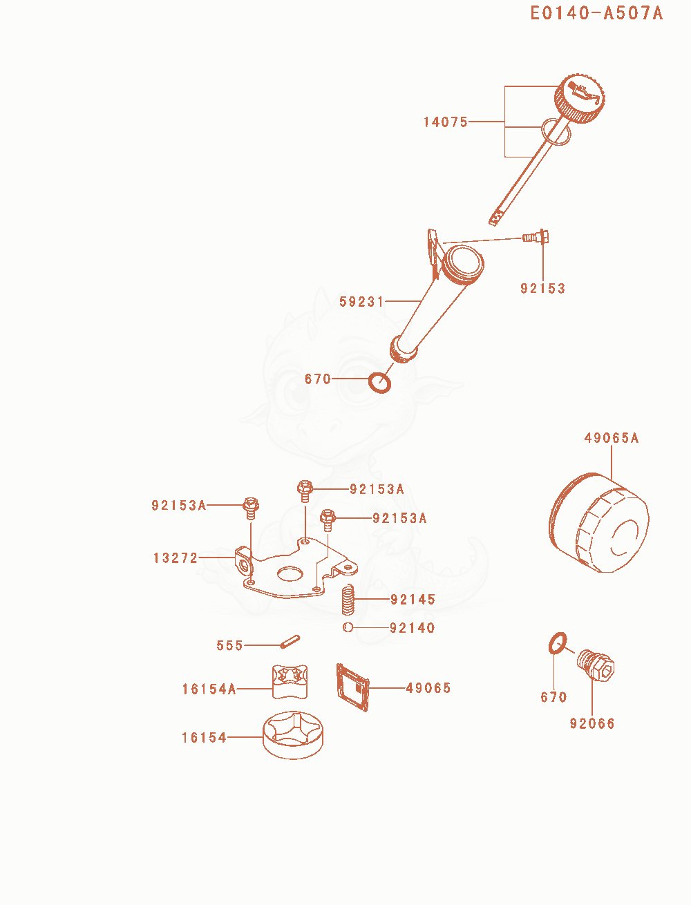 Exploded parts diagram of the Lubrication-Equipment of a Kawasaki FX651V-BS12 engine, with numbered balloons
