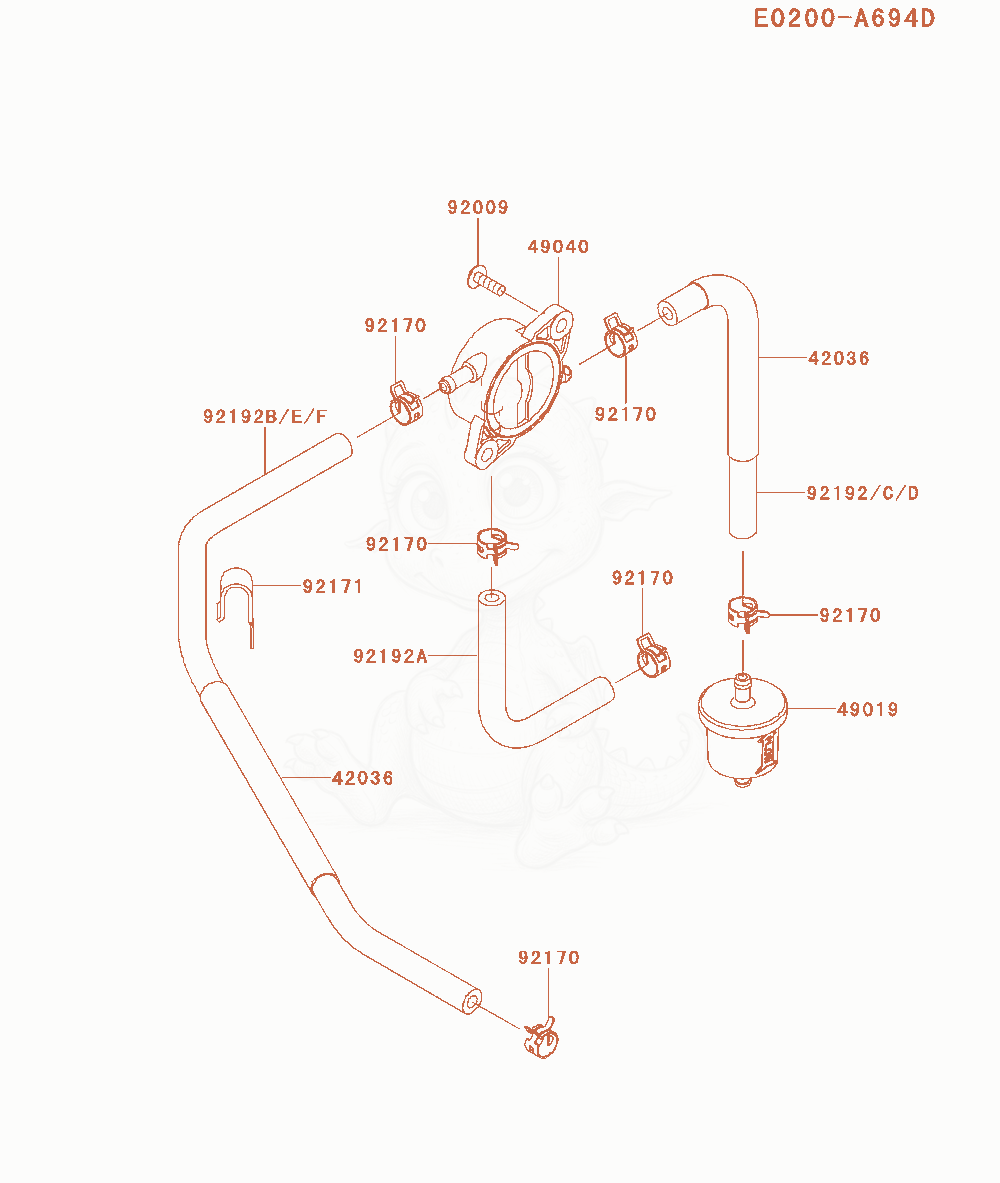 Exploded parts diagram of the Fuel-Tank / Fuel-Valve of a Kawasaki FX651V-BS00 engine, with numbered balloons