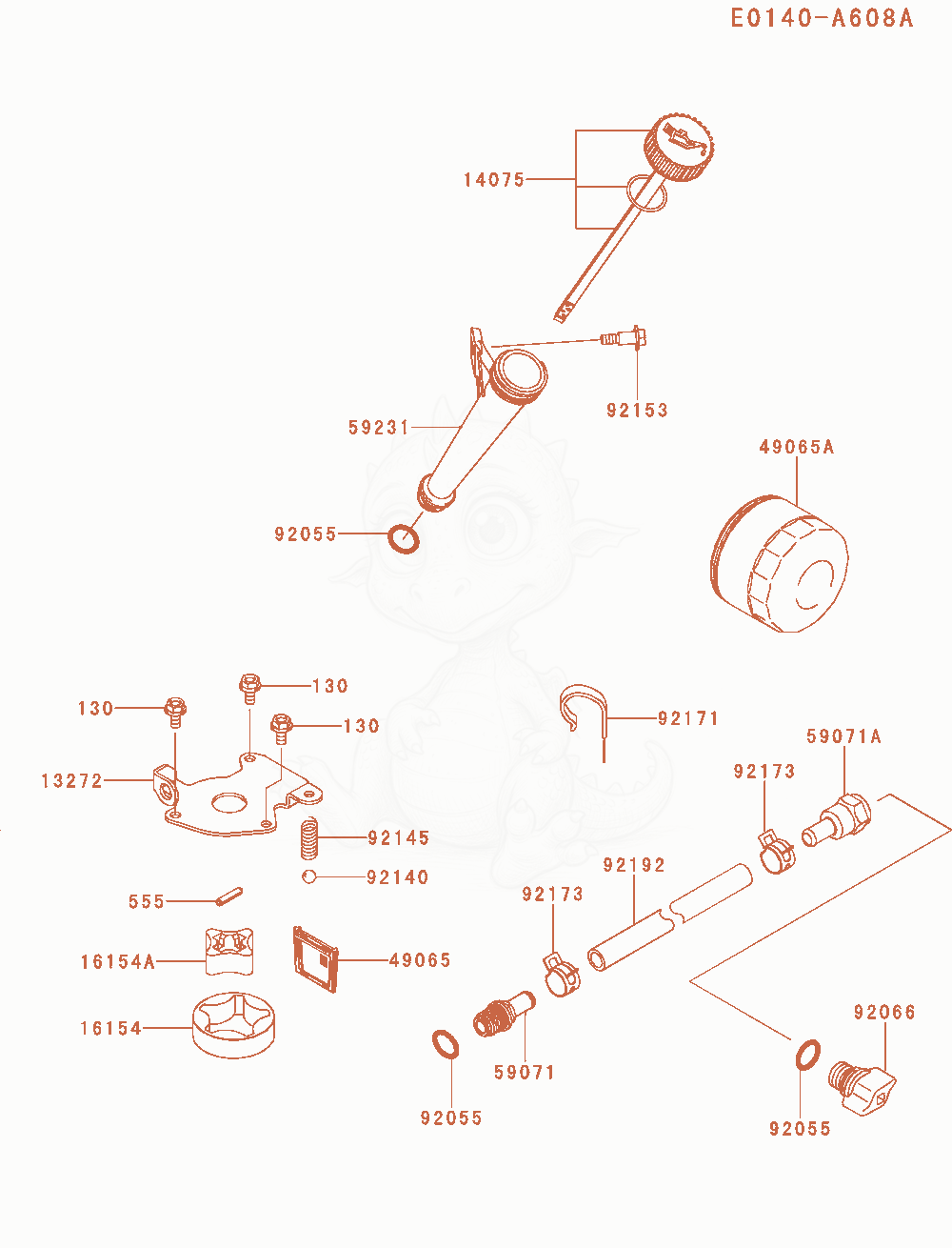 Exploded parts diagram of the Lubrication-Equipment of a Kawasaki FS730V-AS53 engine, with numbered balloons
