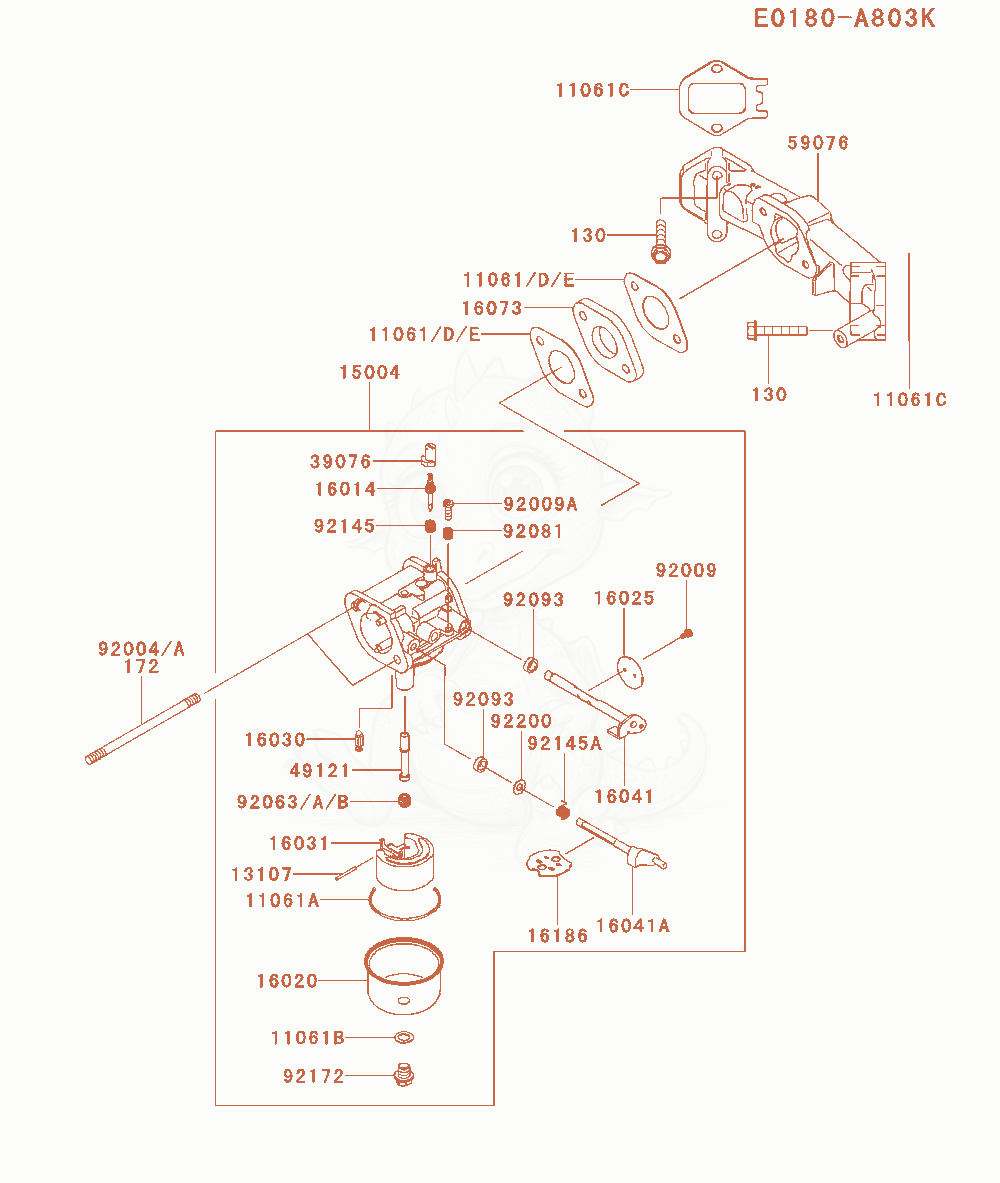 Exploded parts diagram of the Carburetor of a Kawasaki FX541V-BS01 engine, with numbered balloons