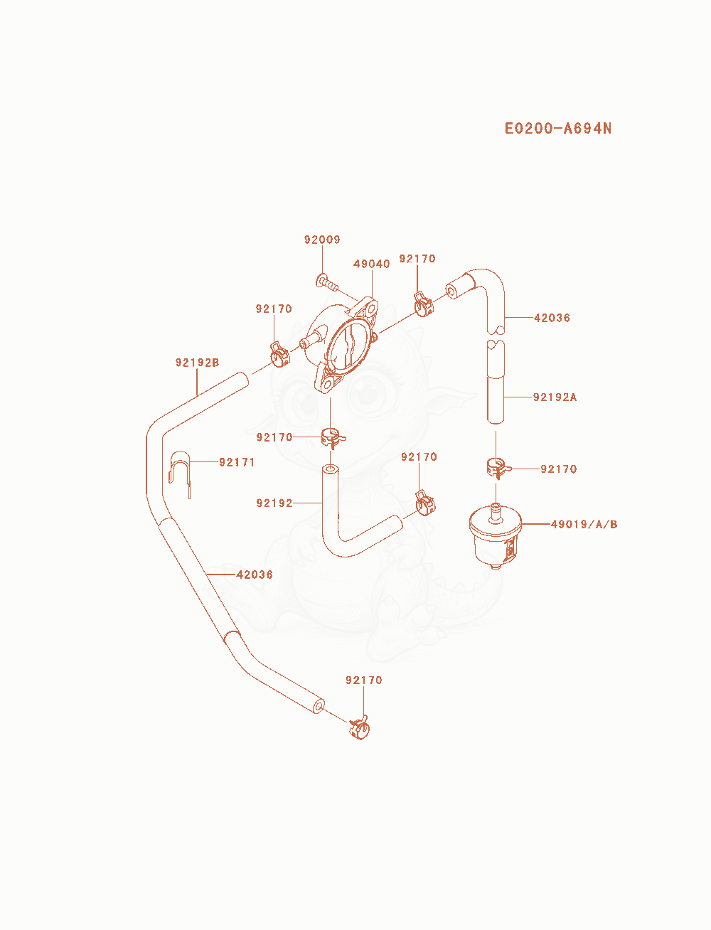 Exploded parts diagram of the Fuel-Tank / Fuel-Valve of a Kawasaki FX730V-AS13 engine, with numbered balloons