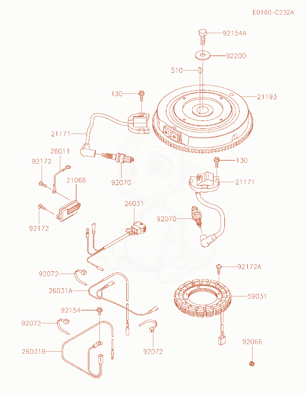 Exploded parts diagram of the Electric-Equipment of a Kawasaki FR600V-AS23 engine, with numbered balloons