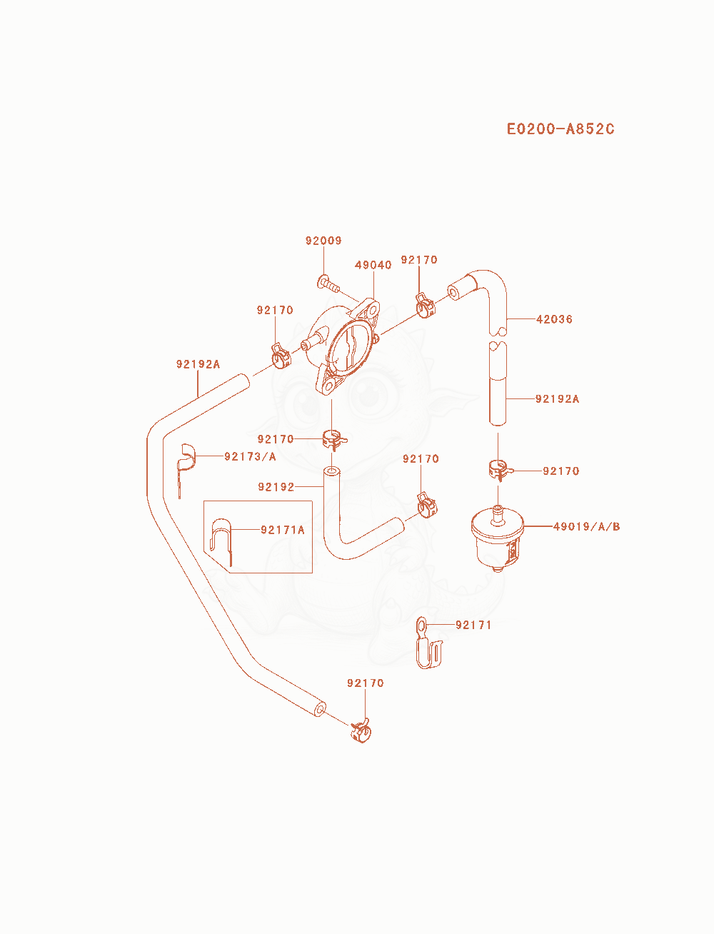 Exploded parts diagram of the Fuel-Tank / Fuel-Valve of a Kawasaki FR730V-AS12 engine, with numbered balloons