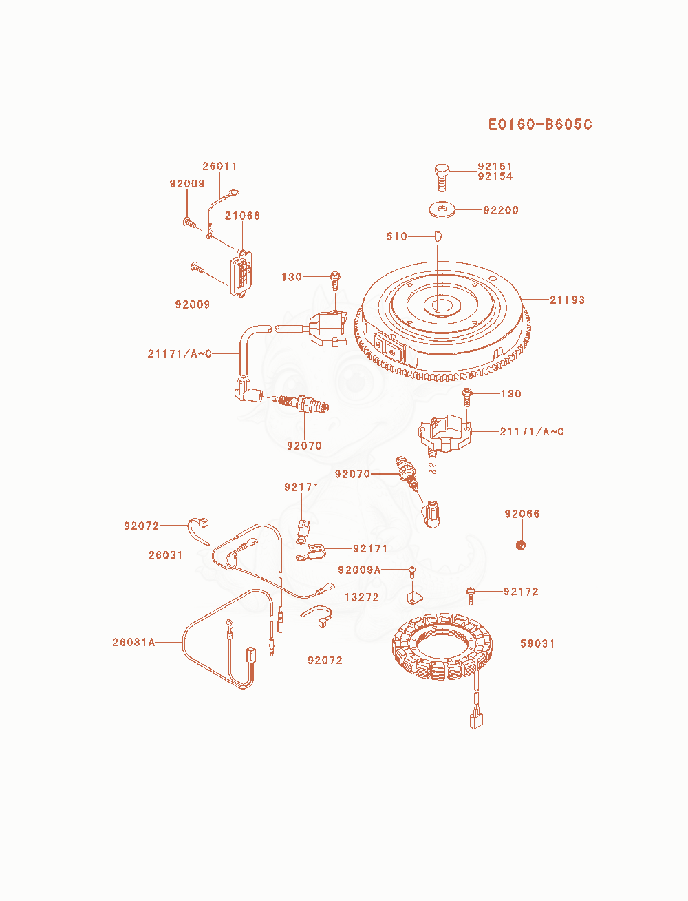 Exploded parts diagram of the Electric-Equipment of a Kawasaki FS691V-AS00 engine, with numbered balloons