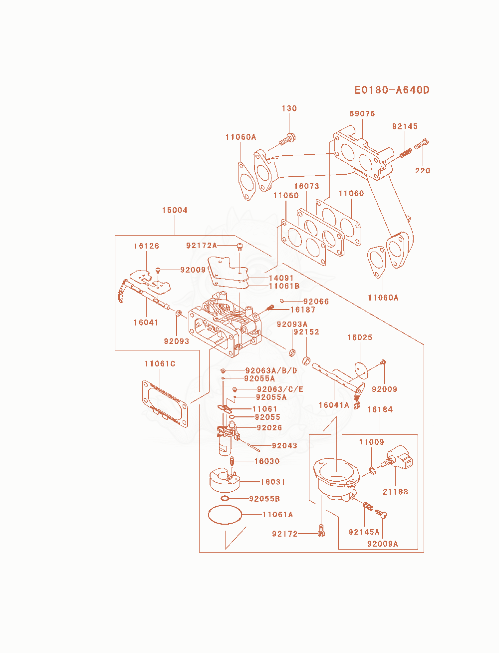 Exploded parts diagram of the Carburetor of a Kawasaki FH770D-AS06 engine, with numbered balloons