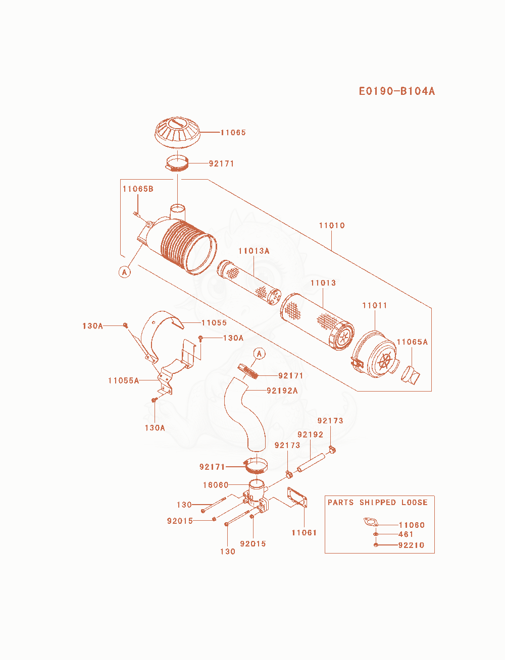 Exploded parts diagram of the Air-Filter / Muffler of a Kawasaki FX691V-AS09 engine, with numbered balloons