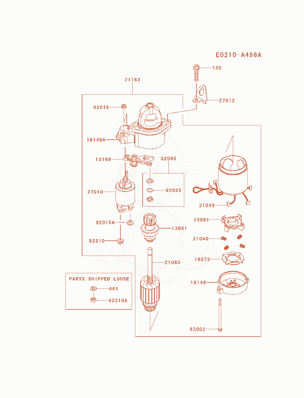 Exploded parts diagram of the Starter of a Kawasaki FX691V-AS11 engine, with numbered balloons