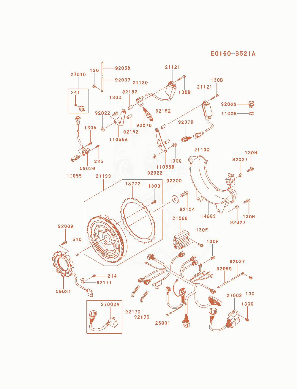 Exploded parts diagram of the Electric-Equipment of a Kawasaki FD851D-AS00 engine, with numbered balloons