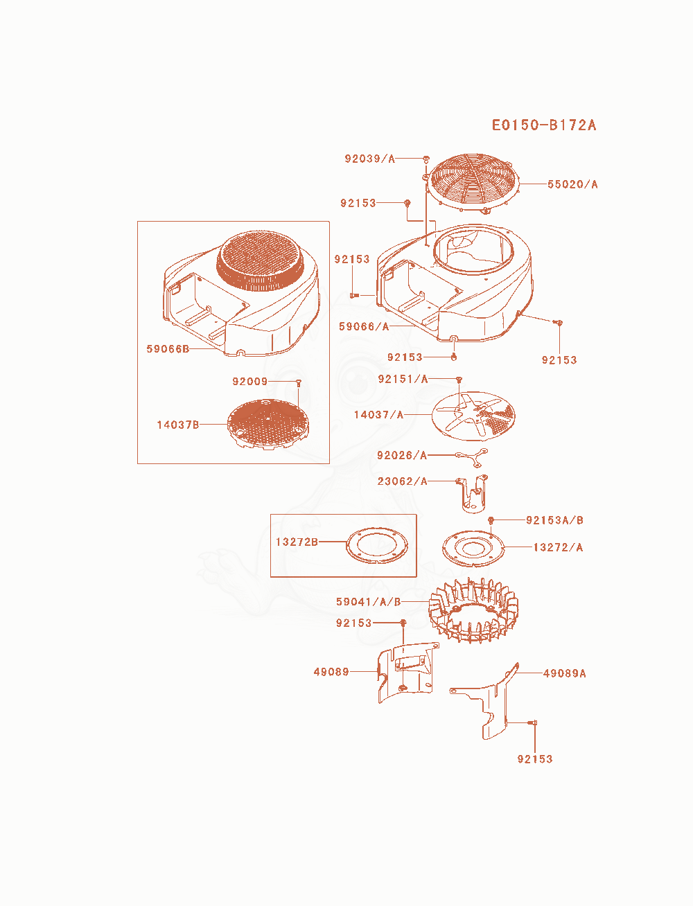 Exploded parts diagram of the Cooling-Equipment of a Kawasaki FR600V-AS04 engine, with numbered balloons