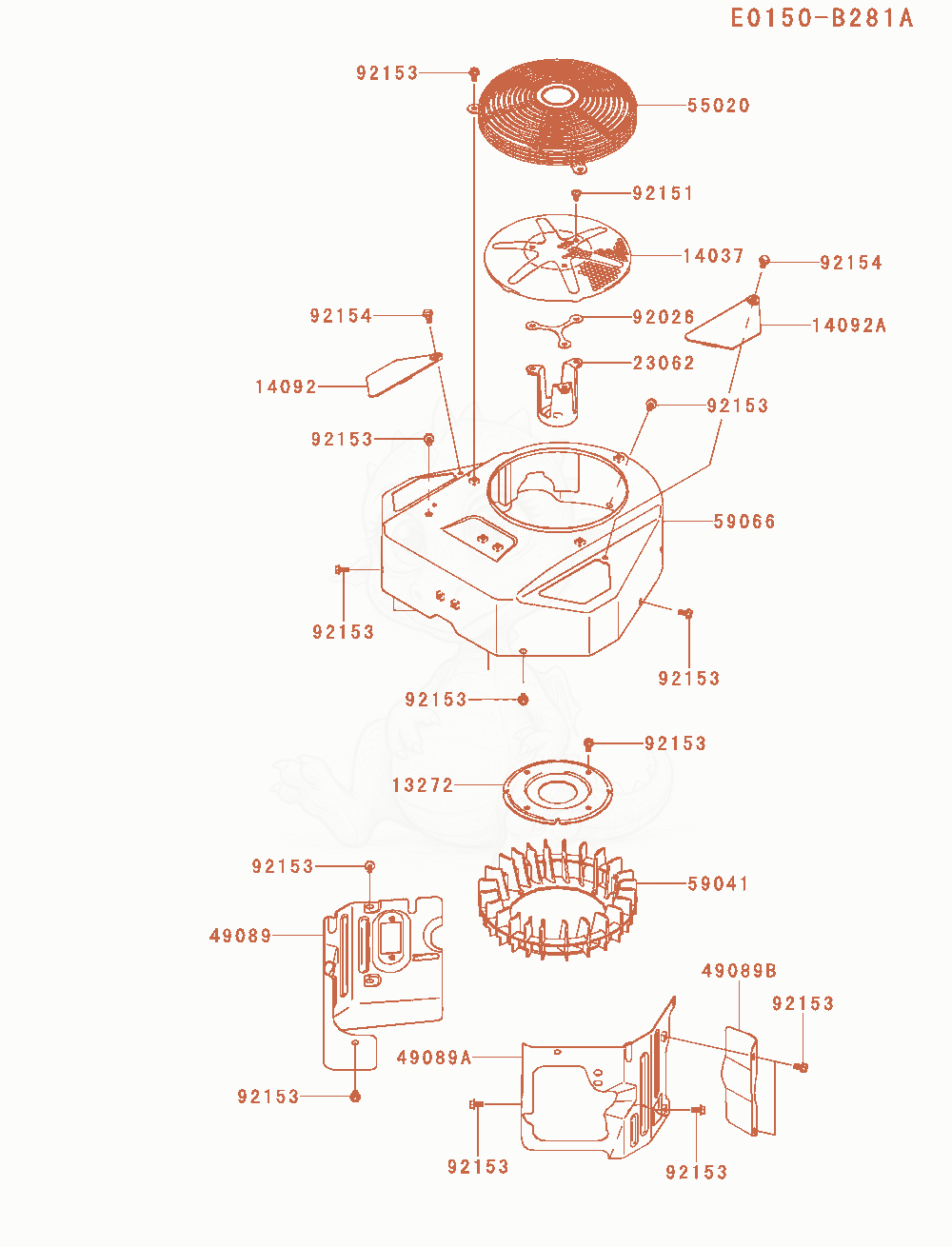 Exploded parts diagram of the Cooling-Equipment of a Kawasaki FX691V-AS25 engine, with numbered balloons