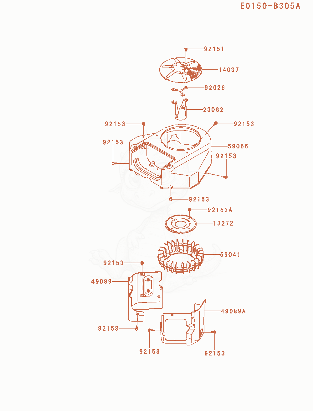 Exploded parts diagram of the Cooling-Equipment of a Kawasaki FS730V-AS53 engine, with numbered balloons