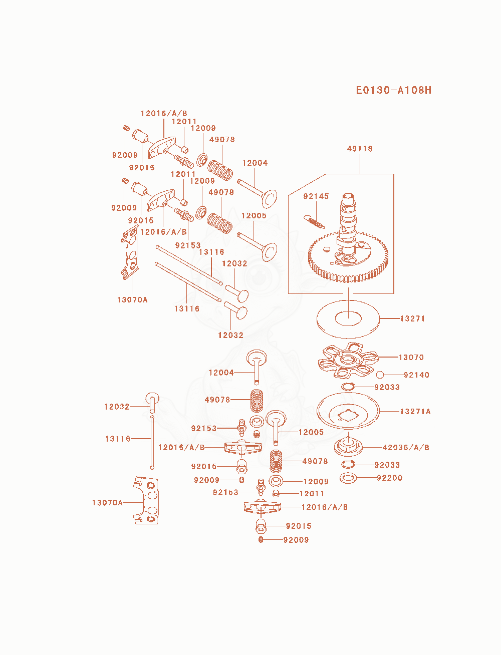 Exploded parts diagram of the Valve / Camshaft of a Kawasaki FH680V-AS28 engine, with numbered balloons