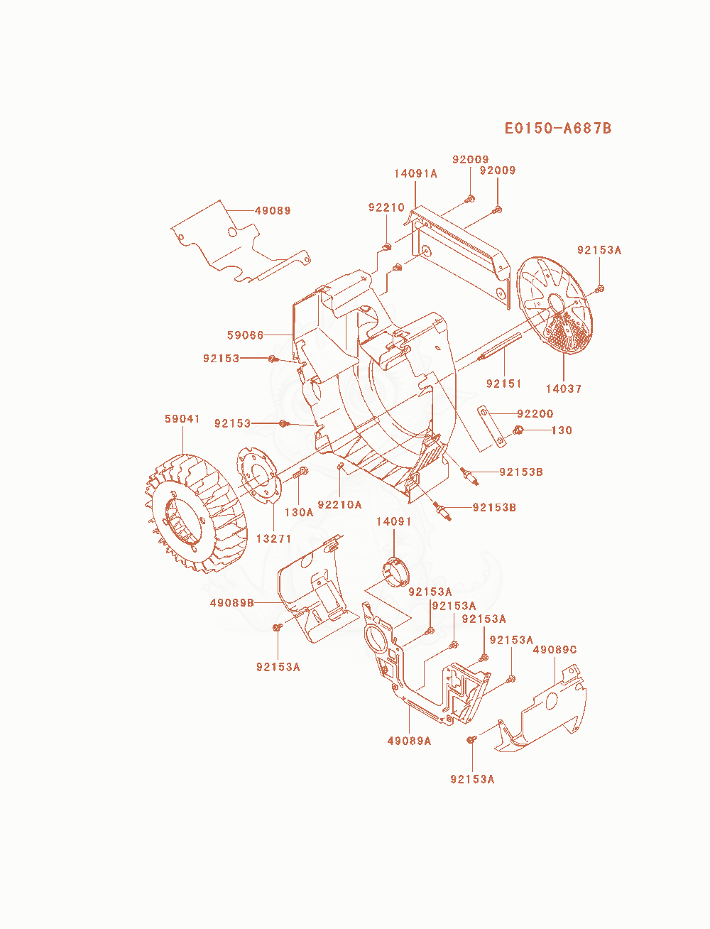 Exploded parts diagram of the Cooling-Equipment of a Kawasaki FH770D-CS04 engine, with numbered balloons