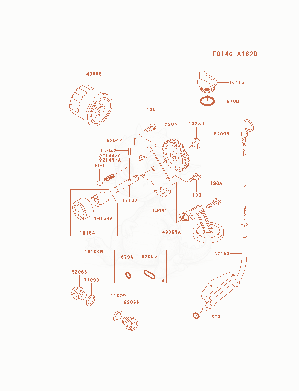 Exploded parts diagram of the Lubrication-Equipment of a Kawasaki FD750D-AS00 engine, with numbered balloons
