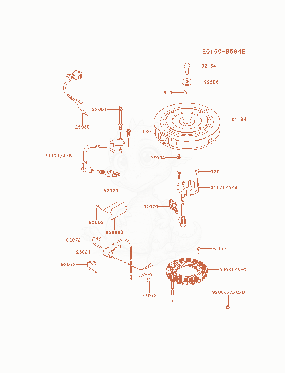 Exploded parts diagram of the Electric-Equipment of a Kawasaki FS481V-AS19 engine, with numbered balloons