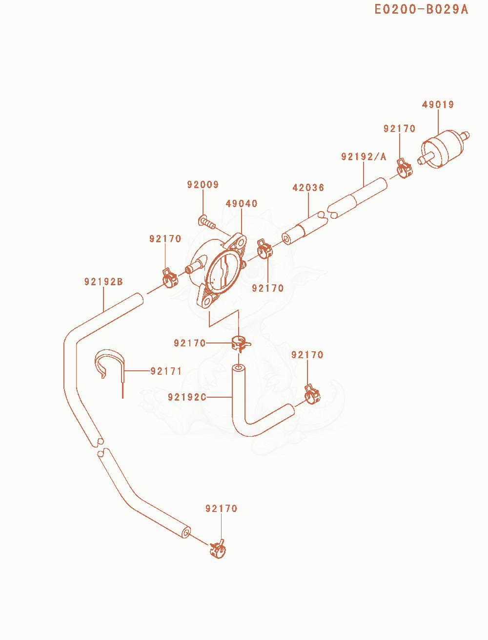 Exploded parts diagram of the Fuel-Tank / Fuel-Valve of a Kawasaki FR600V-AS06 engine, with numbered balloons
