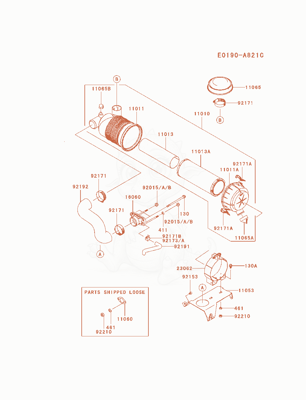 Exploded parts diagram of the Air-Filter / Muffler of a Kawasaki FH770D-CS04 engine, with numbered balloons