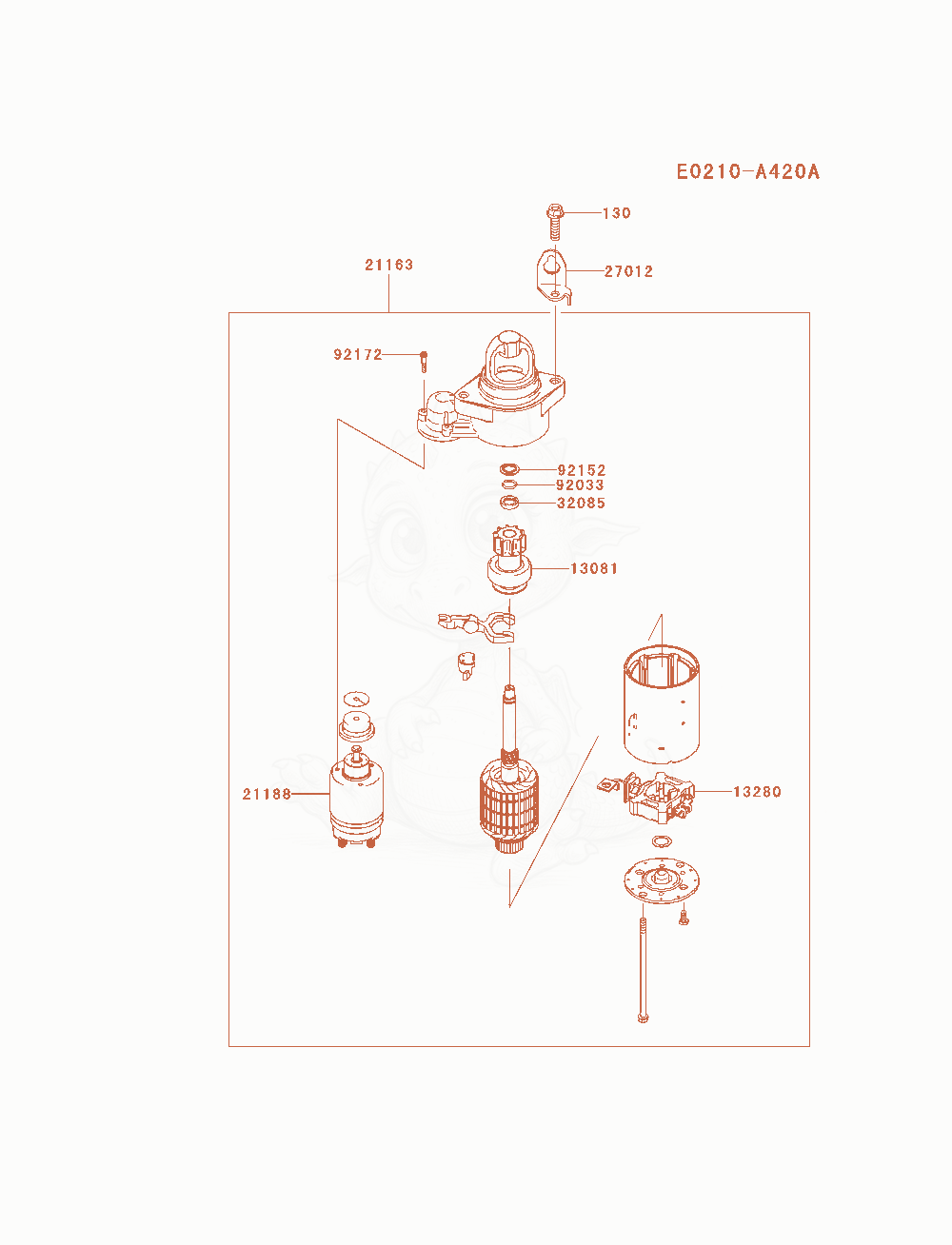 Exploded parts diagram of the Starter of a Kawasaki FX751V-AS06 engine, with numbered balloons