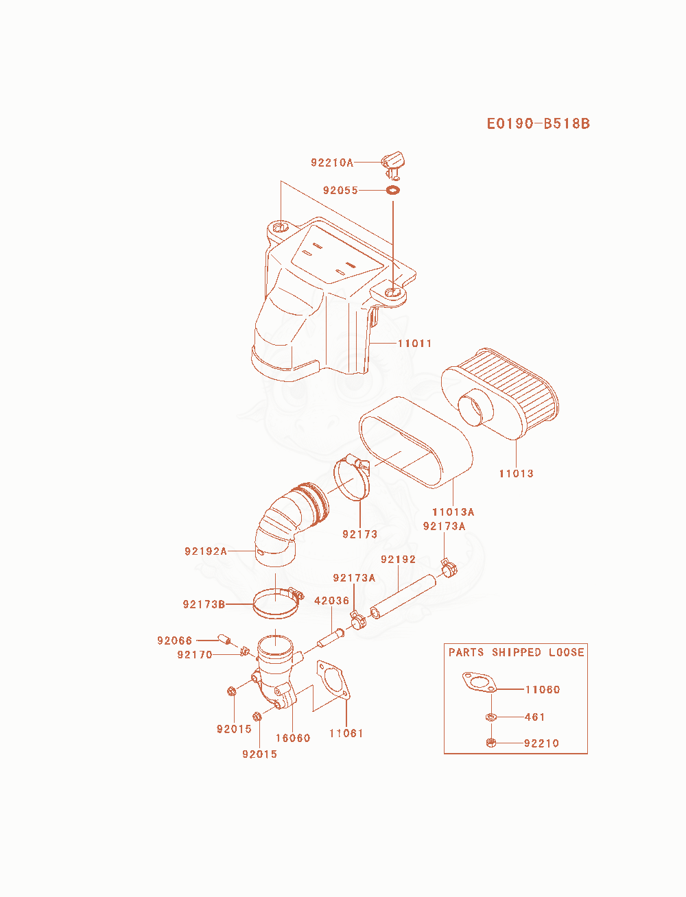 Exploded parts diagram of the Air-Filter / Muffler of a Kawasaki FS691V-AS18 engine, with numbered balloons
